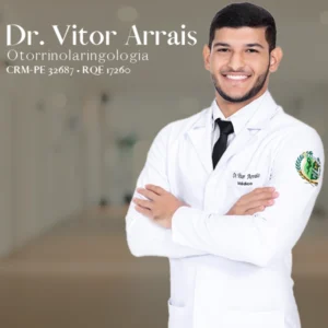 Dr. Vitor Arrais, médico otorrinolaringologista em Recife especialista em problemas nasais, respiração e distúrbios do sono para adultos e crianças.